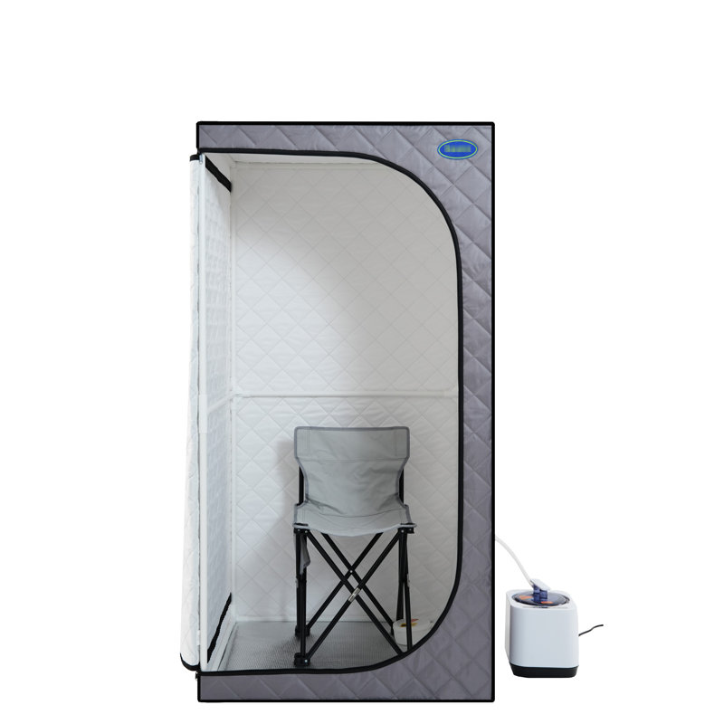 Portable Steam Grey Mini Plus - Spa personnel avec générateur et télécommande. Chaise pliable. Installation facile. Chauffage rapide. Ul accrédité. Tissu. 360 degrés. Element. Améliore la douceur de la peau