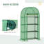 Mini serre 31,5 po x 19,3 po x 63 po avec tablettes, porte et couvercle, vert