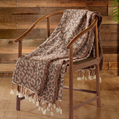 JG Co. By Amie And Jolie Sikes Leopard Throw With Tassels