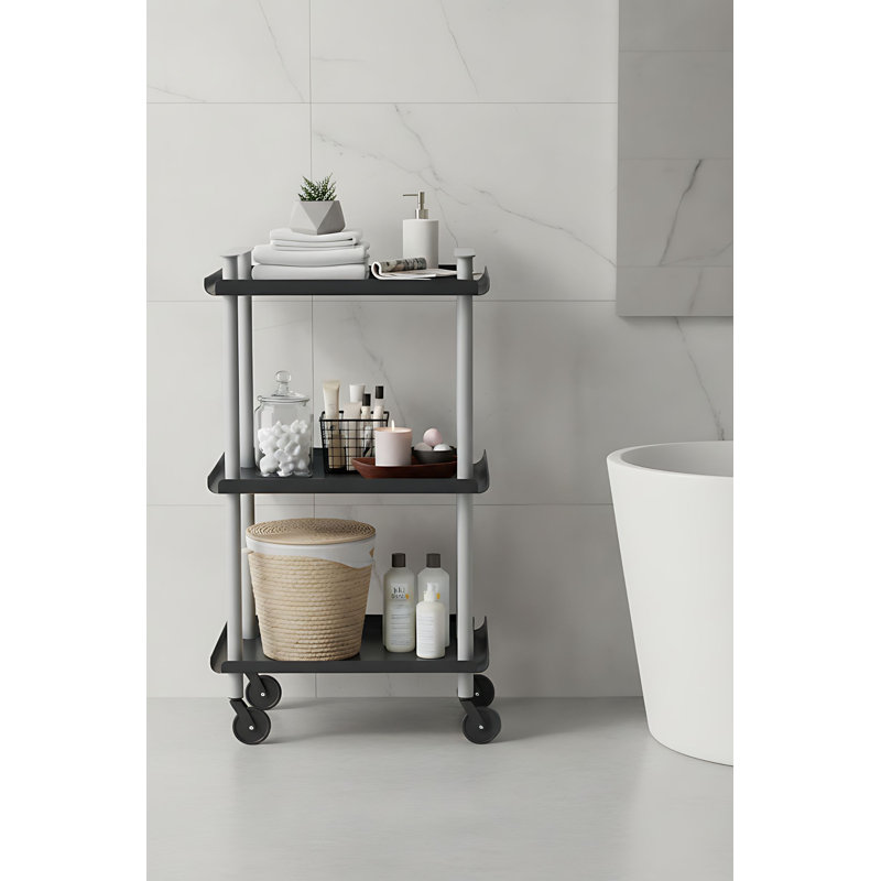 Zeigler Serving Cart, Grey, Black