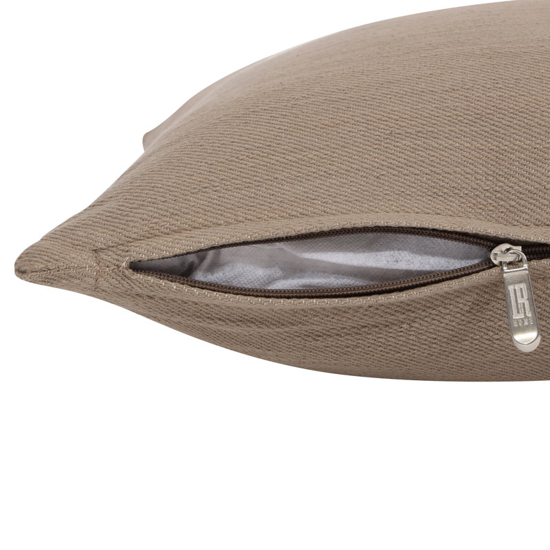 Heng Cotton Reversible Striped Throw Pillow, 18" x 18", Taupe/Gray, Pillow Cover Only - No Insert