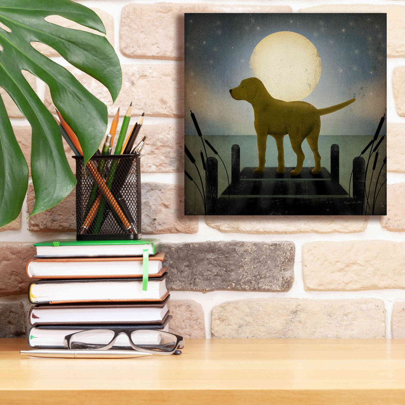 «Moonrise Yellow Dog» par Ryan Fowler, estampe numérique sur toile, H 12 po x l 12 po x P 0,75 po