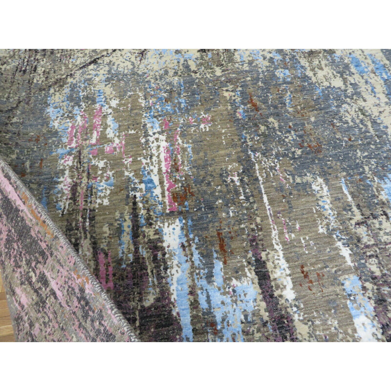 Tapis oriental moderne noué à la main 6 x 8 pi 10 po avec soie 3B8338D959474AA4B6AD068856A12567