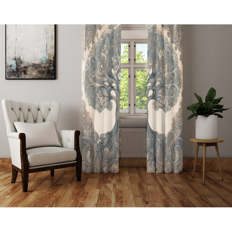 Paire de rideaux semi-transparents en polyester Chereen, L 20 po x L 52 po