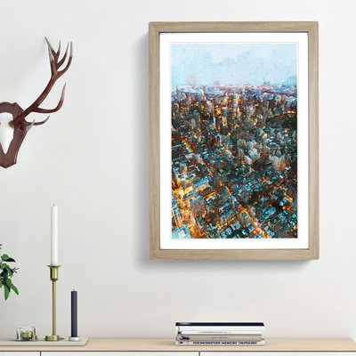 Above New York City In Abstract - Single Picture Frame Painting
