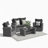 4-Piece Wicker Patio Conversation Set With Glass Table And Cushions-1201469550-1201469537