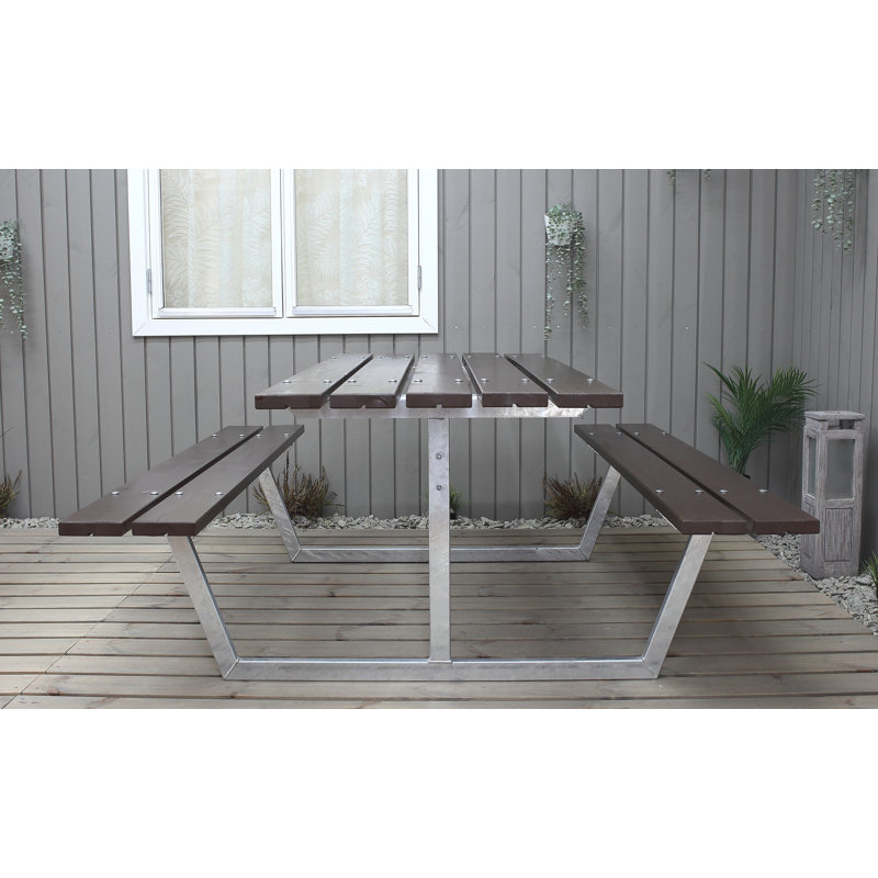 Beather Rectangular Outdoor Dining Table , cm W 444.5cm cm D, Dark Brown