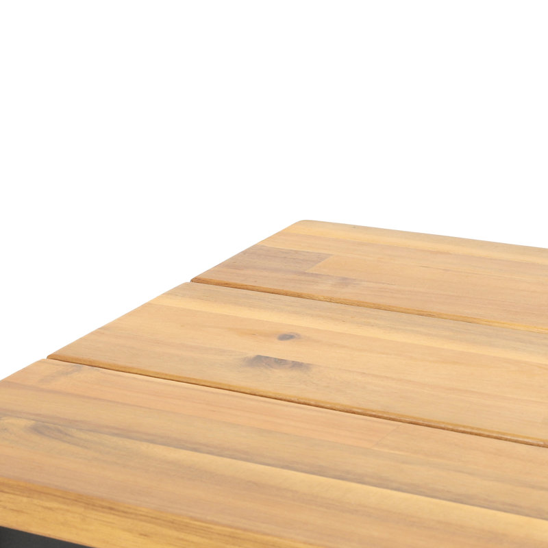 Banc d'extérieur en bois et en métal l 63 po x P 15 po x P 18,21 po