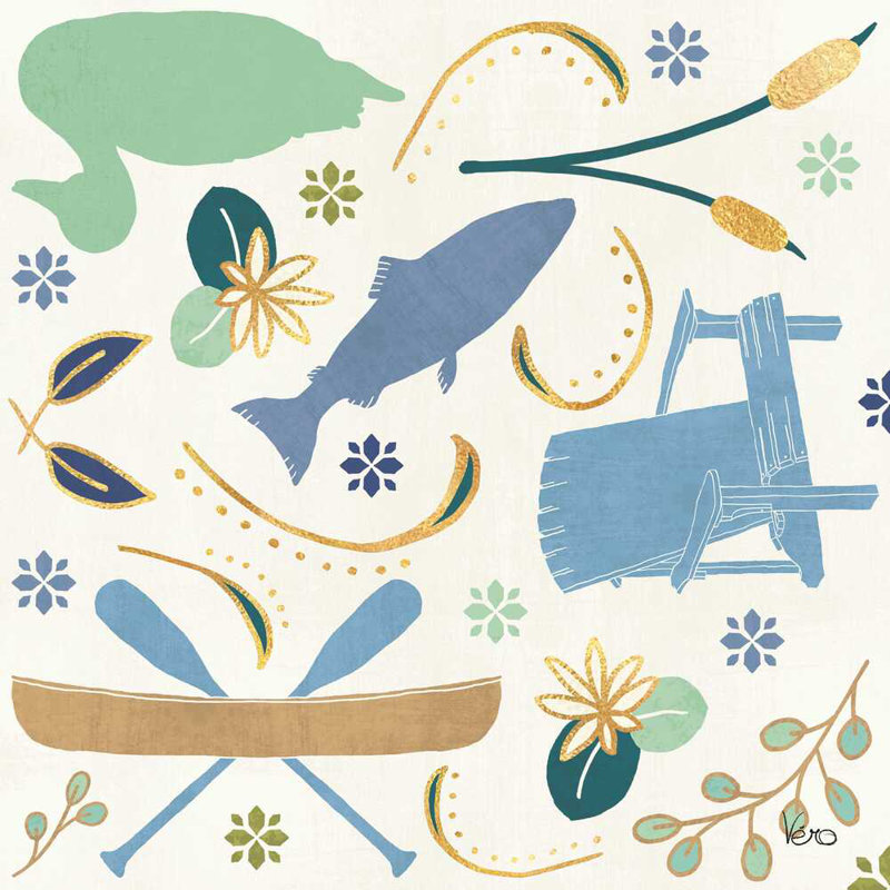 " Otomi Lake Step 01A " by Veronique Charron Painting Print, 30" H x 30" W
