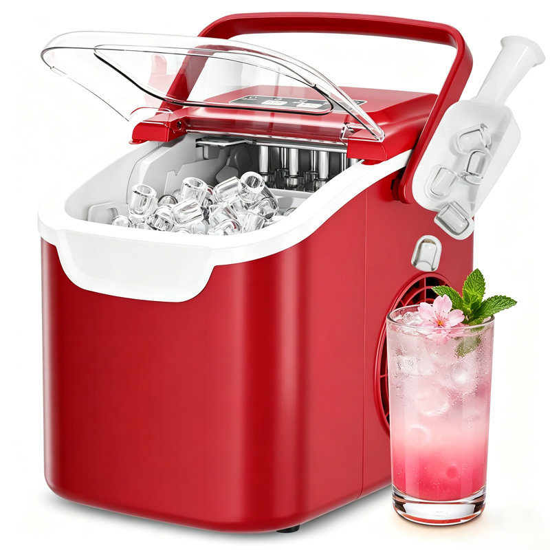Havato Countertop Ice Maker Ice Machine With 2 Sizes,Self-Cleaning Ice Makers, 26Lbs/24H, 8 Ice Cubes Ready In 6 Mins For Home/Kitchen/Bar/Party/Camping