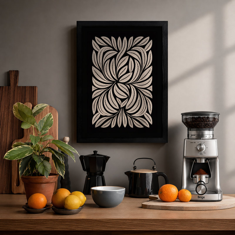 Mandala Petals Botanical - Print, Black, A4 - 29.7 x 21.0 cm