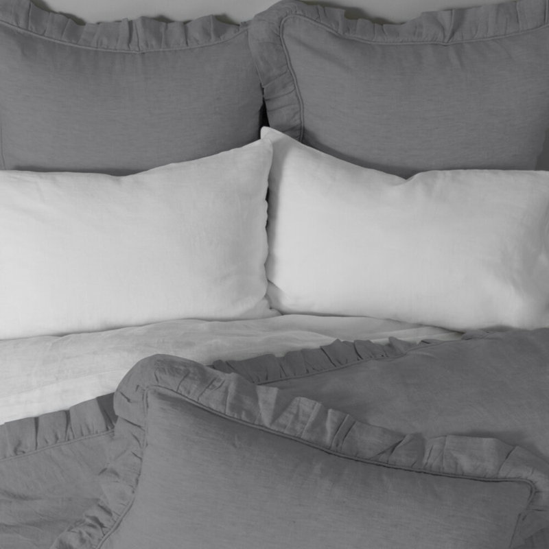 Basillo Linen Duvet Cover, Ivory, Queen