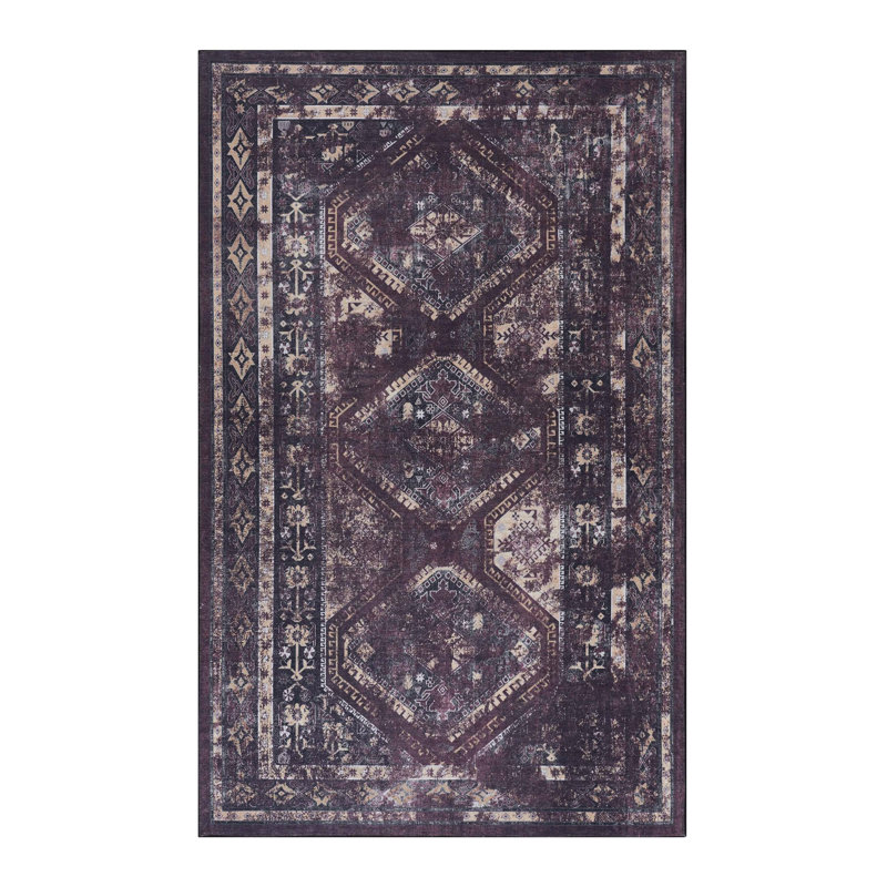 Tapis non pelucheux, élégant et résistant aux taches, Rectangle de 5 pi x 8 pi