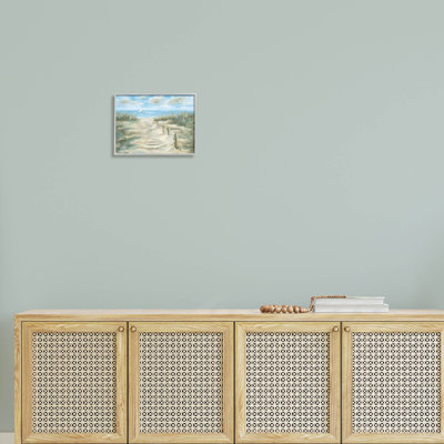 " Ocean Shore Beach Boardwalk " by Pam Britton Painting Print