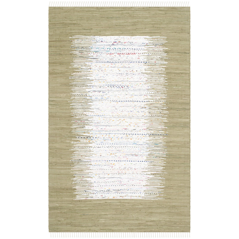 Paynter Hand Woven Cotton Ikat Rug, Rectangle 6' x 9'