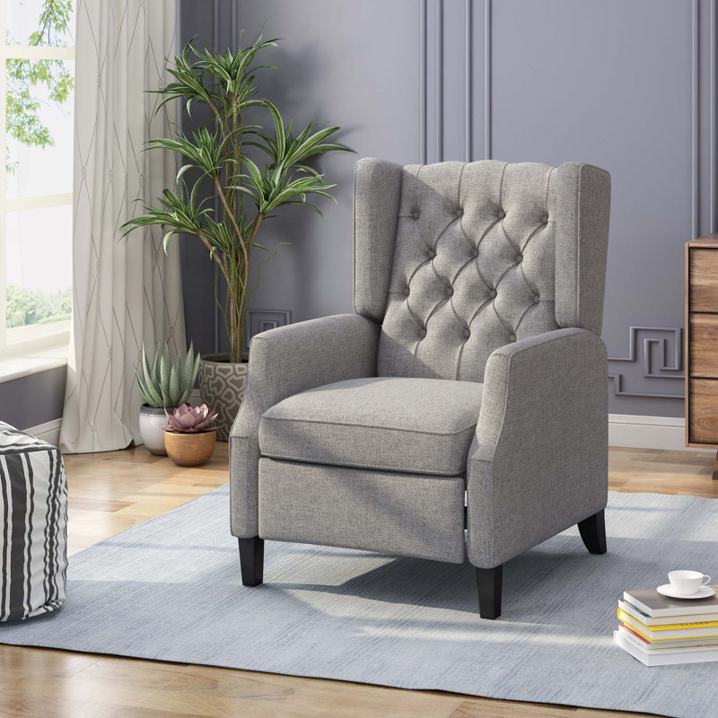 Fauteuil inclinable manuel à oreilles de 26,75 po Morphis, Tissu gris