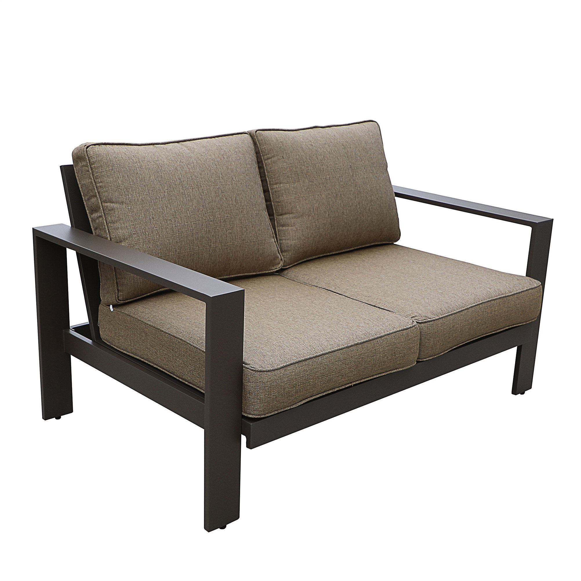 Ebern Designs Torkelson 55.905511811024'' Wide Outdoor Loveseat with ...