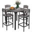 Ensemble 5 pièces de table de bar à hauteur de comptoir, table de cuisine carrée et chaises avec repose-pieds, conception peu encombrante
