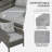 Comfort Patio Sofas, Steel Rattan 5 Piece Modern Set For Patio Balcony
