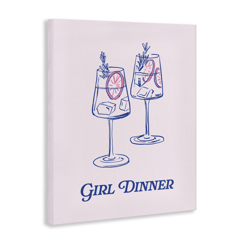  Art mural sur toile, "Girl diner cocktails" par House of Lulu, H 40 po x l 30 po