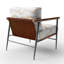 Chaise d'appoint abstraite avec accoudoirs bruns neutres-971613829