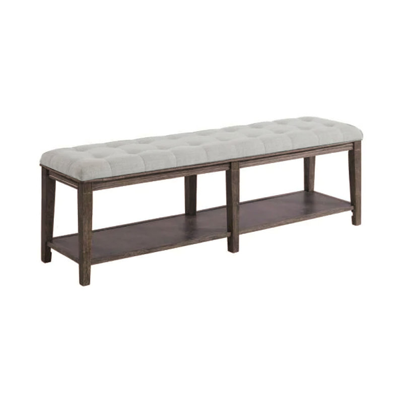 Tynes Linen Upholstered Storage Bench, Brown