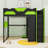 Full Size Loft Bed With RGB LED Light Strip, USB Charging Station And Adjustable Desk-1154067643