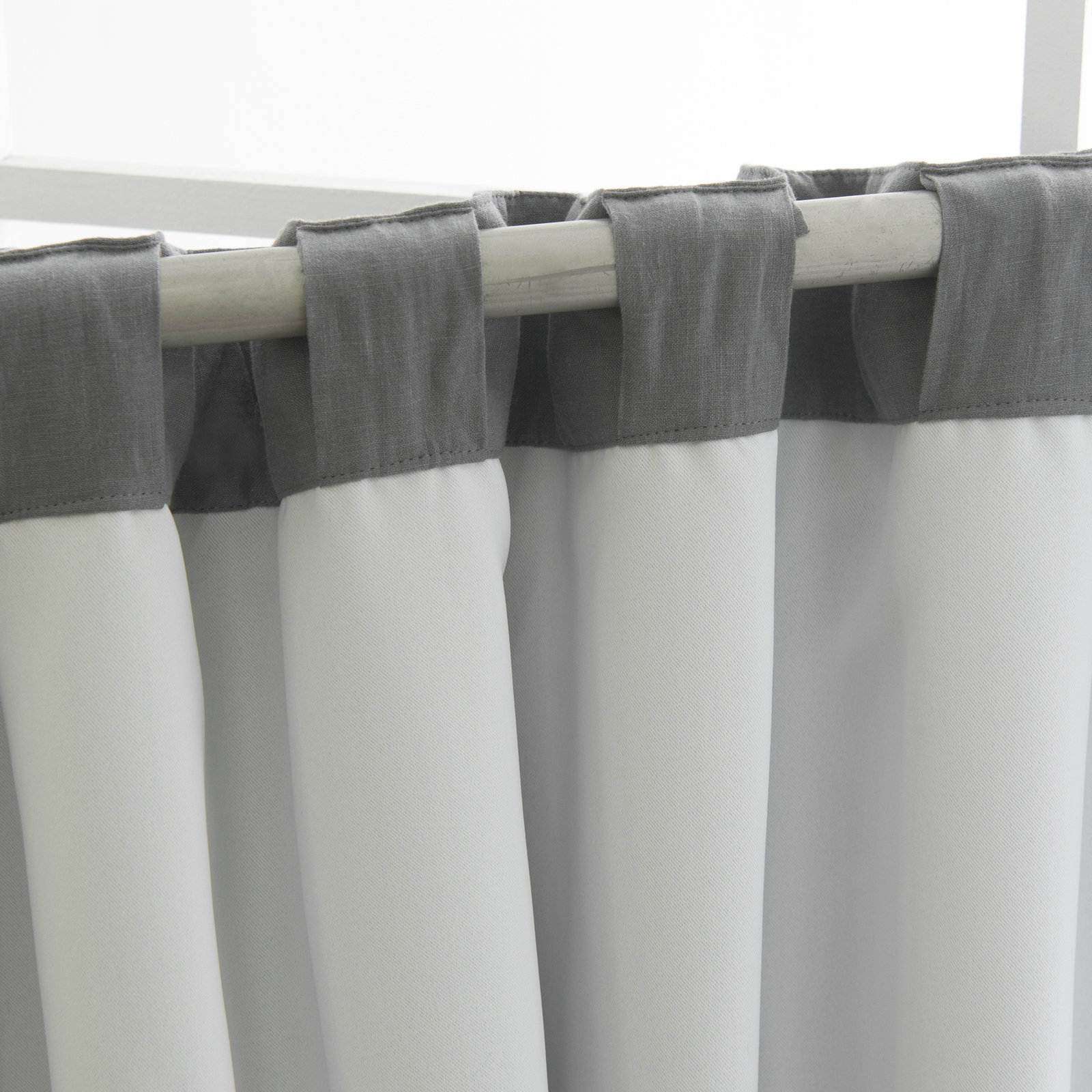 Gabriella Blackout Linen Curtain, Dark Gray