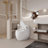 Egg Shaped One-Piece Toilet 1.28 GPF with Soft Close Quick Release Seat, Seamless Porcelain with Multi-Layer Glaze, Low Noise Flush, Glossy White