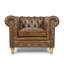 Genuine Leather Upholstered Armchair in Brown
