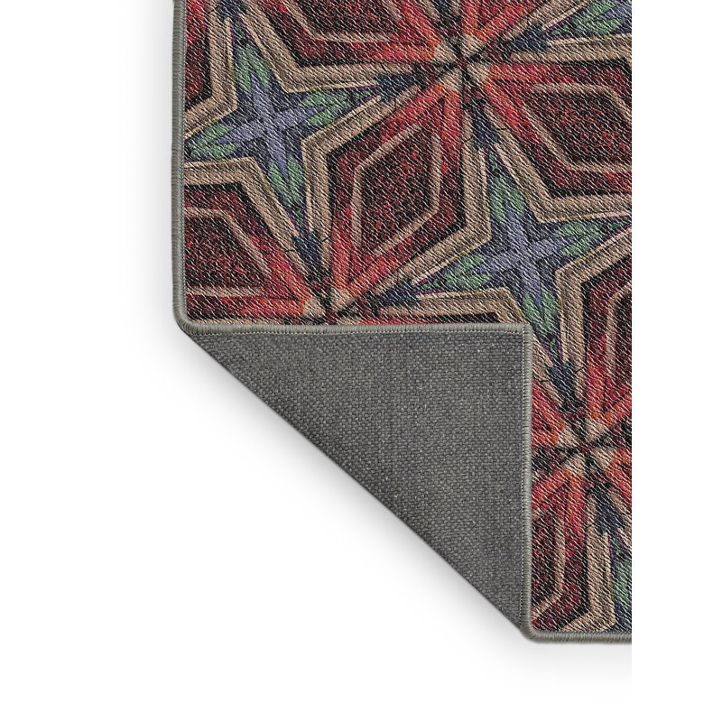 Tapis rouge / bleu Power Loom, Rectangle 5 pi x 7 pi