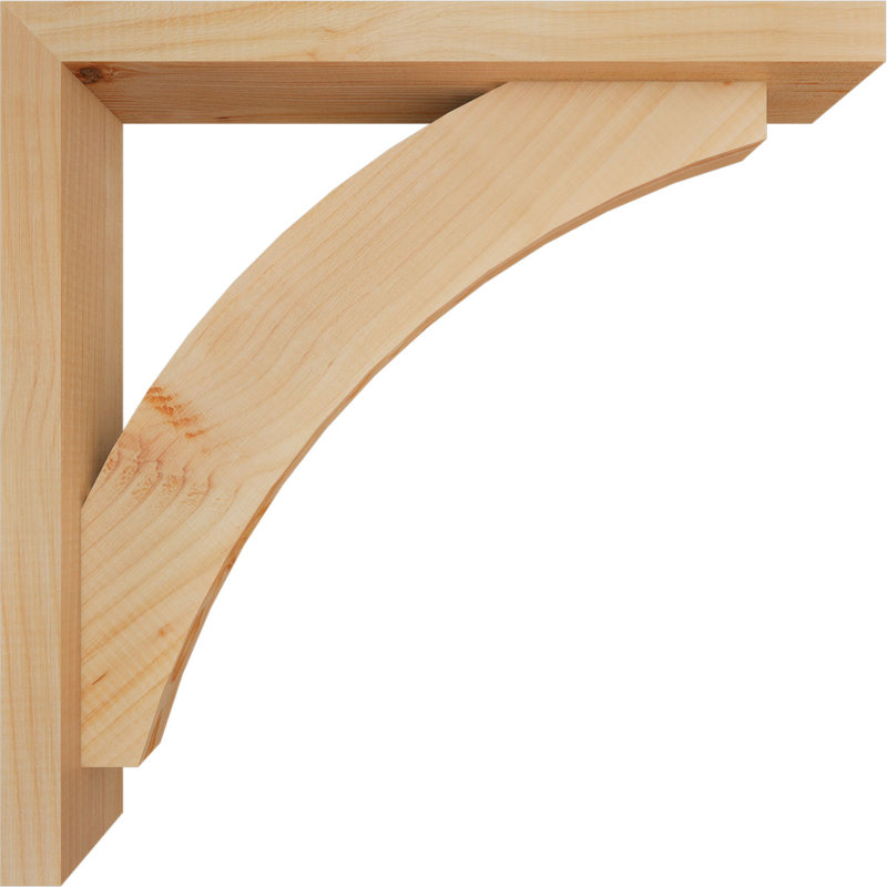 Thorton Block Bracket with Offset Brace, 22 x 22, 3 1/2"W Douglas Fir (Smooth)