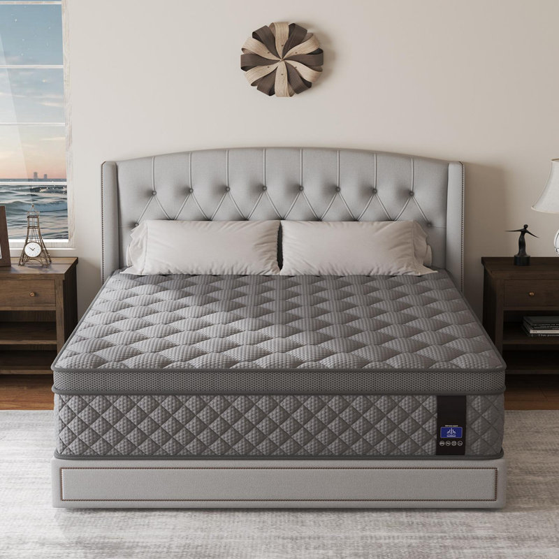 Medium-Firm And Euro Top  Cooling Memory Foam Hybrid Mattress and bed In A Box, Queen, 10"