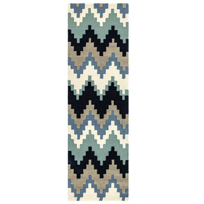 Hargrove Handmade Wool Blue Rug