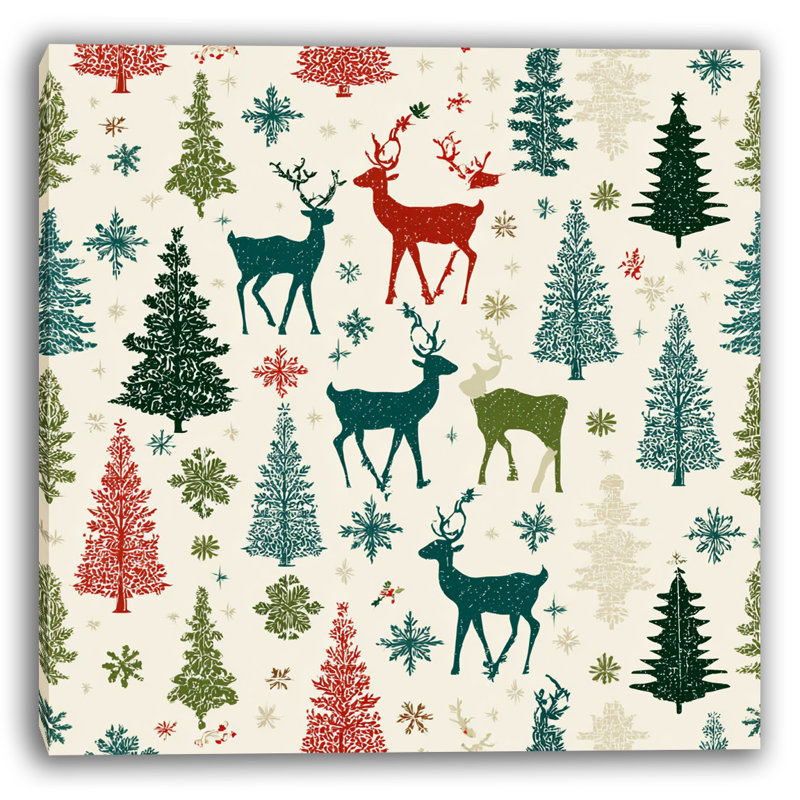 «Woodland Christmas», art mural sur toile tendue, H 30 po x l 30 po