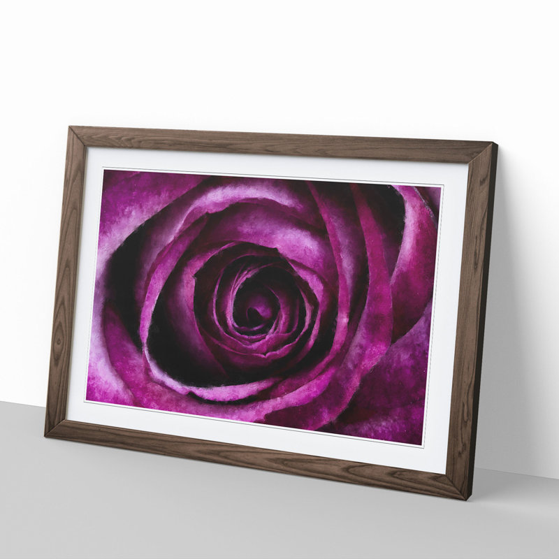 Purple Rose Flower Vol.2 - Framed Print, 27cm H x 36cm W x 2cm D, Walnut Framed