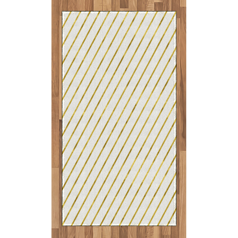 Striped High Density Long Fiber Poly Threads Decorative Area Rug Carpet, Rectangle 2'7" x 5'
