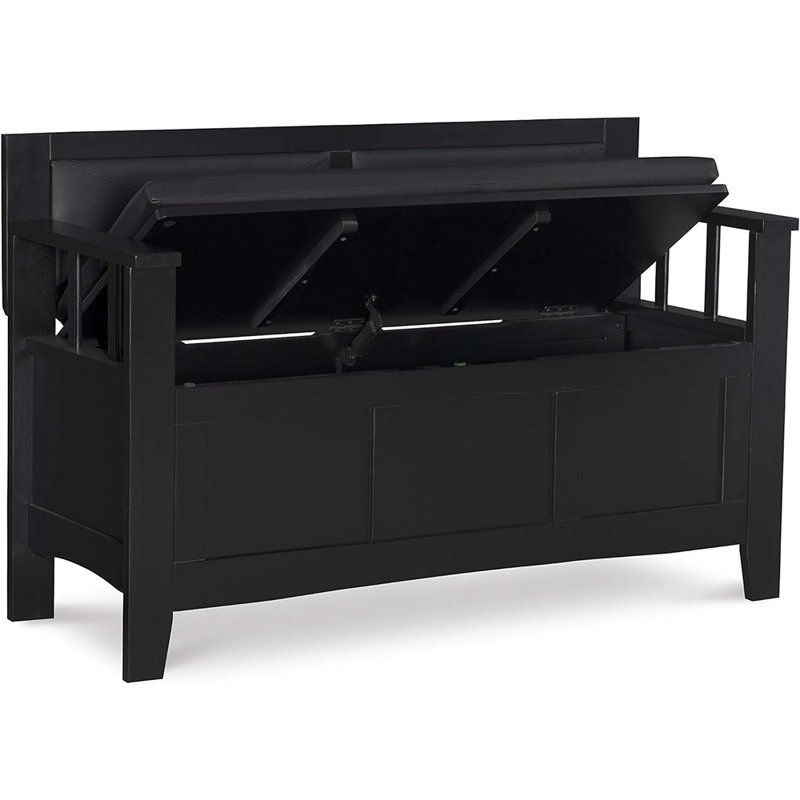 Banc de rangement rabattable, Noir