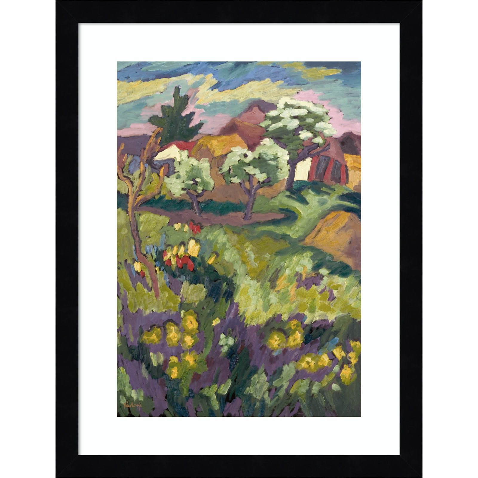 Garden of My Childhood Print, Black, 17" H x 13" W x 1" D