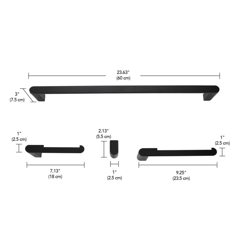 4 - Piece Bathroom Hardware Set, Matte Black