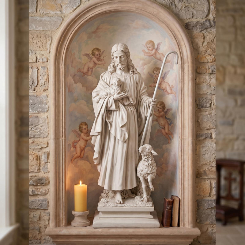 Statue de jardin Jésus le bon berger, Grand