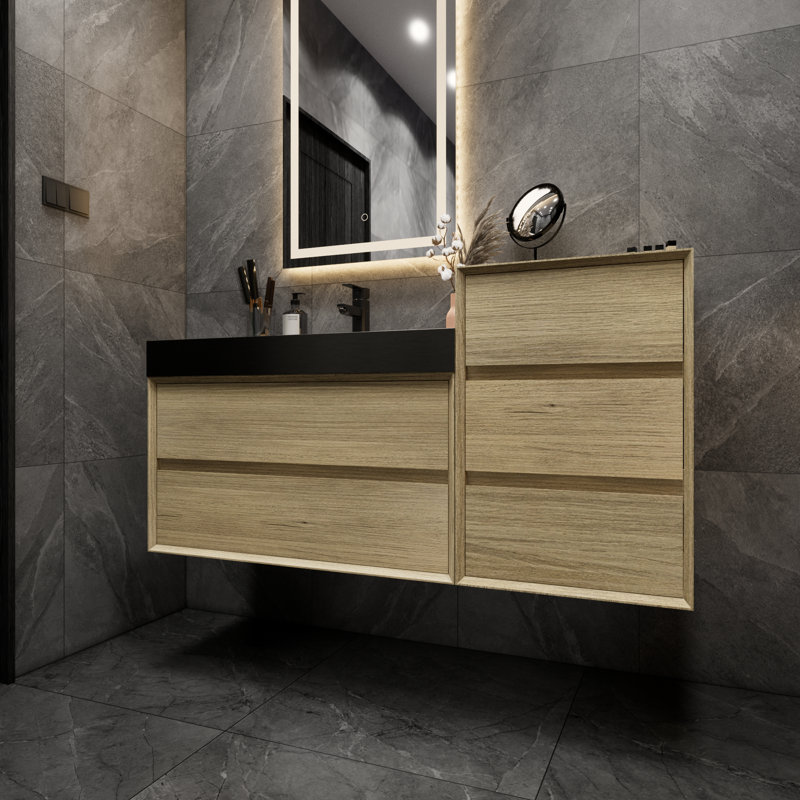Golitz 67'' Single Bathroom Vanity with Top, Teak