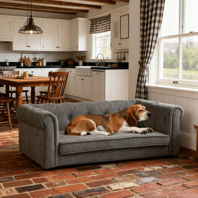 Canapé surélevé pour chien, lit pour animal de compagnie rectangulaire confortable de 40 po - idéal pour les chiens de petite et moyenne taille (100 lb), tissu facile à nettoyer, joli mobilier pour animal de compagnie, style surélevé, s'adapte à tout décor de pièce