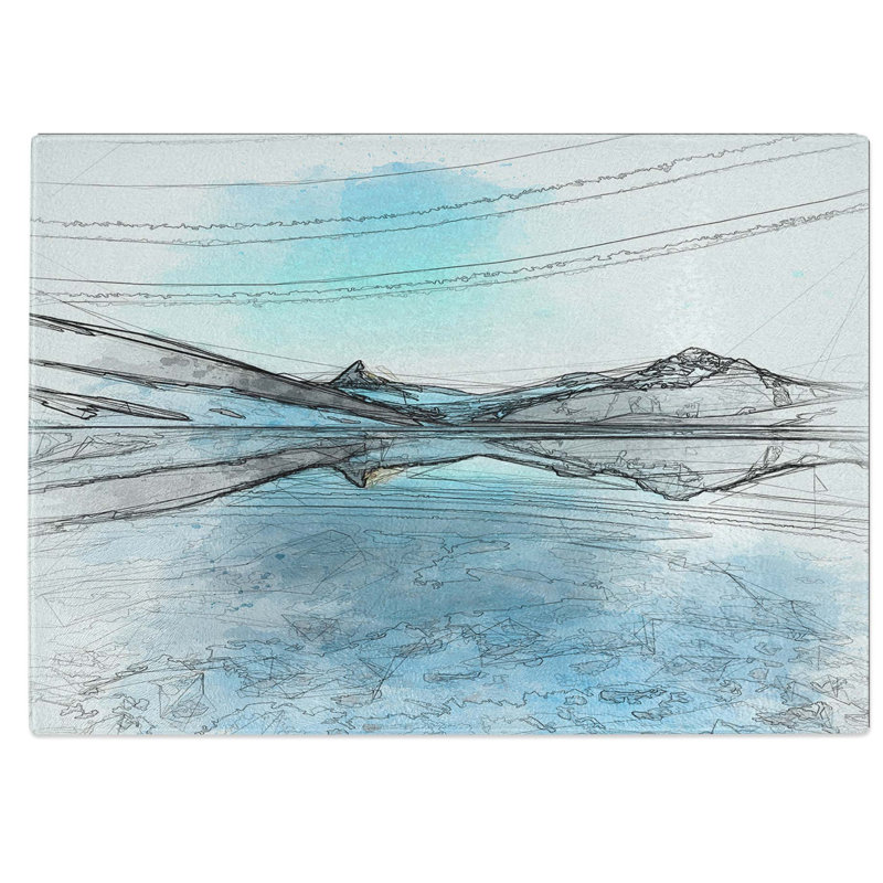 Tempered Glass Bachalpsee Lake Switzerland Chopping Board, 39 cm W x 28.5 cm L