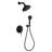 Round Shower System Wall Mounted Shower Faucet Rain Mixer Combo Set, Rain Shower Head Shower Set For Bathroom In Matte Black