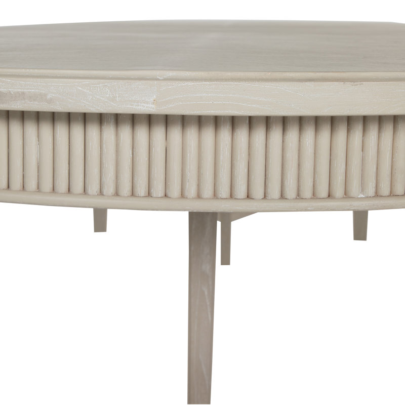 Whitlock Extendable Solid Wood Dining Table, Cerused White