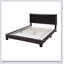 Tête de lit ajustable moderne en similicuir brun pour lit simple-1316824855