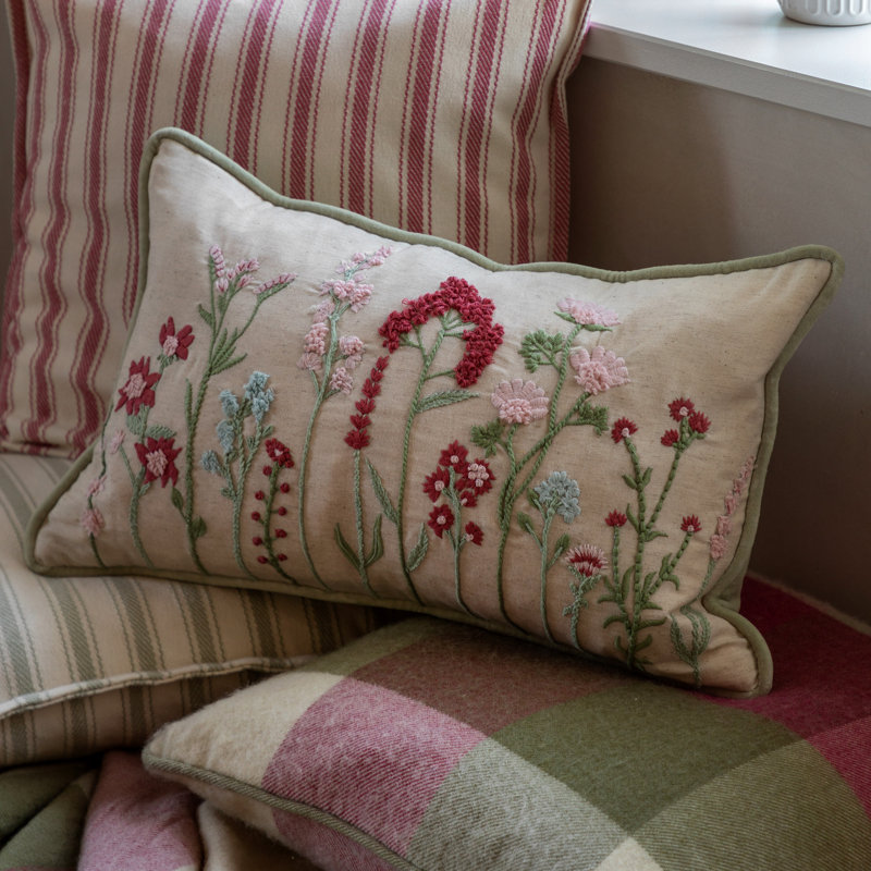 Floral Green Square Throw Cushion