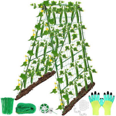 Support pour jardin vertical en acier enduit de plastique avec ensemble complet 32 x 53 po
