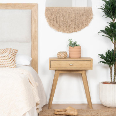 Aaliyah 53cm W Solid + Manufactured Wood Bedside Table